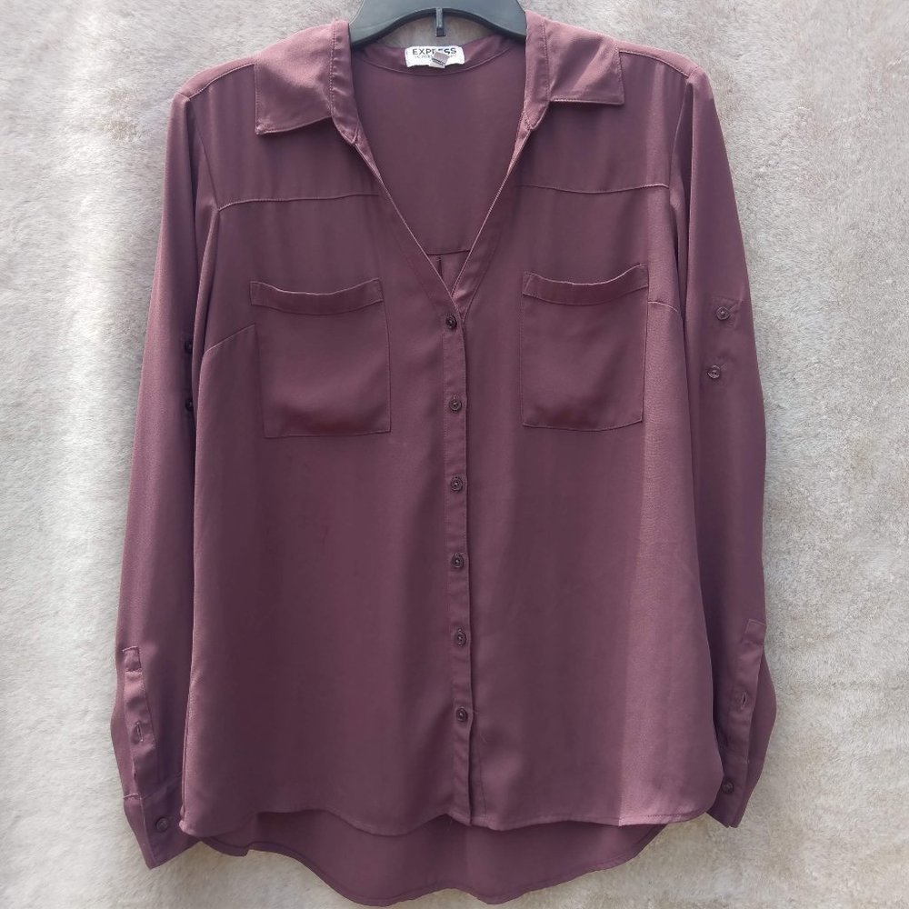 Express Purple button-down blouse